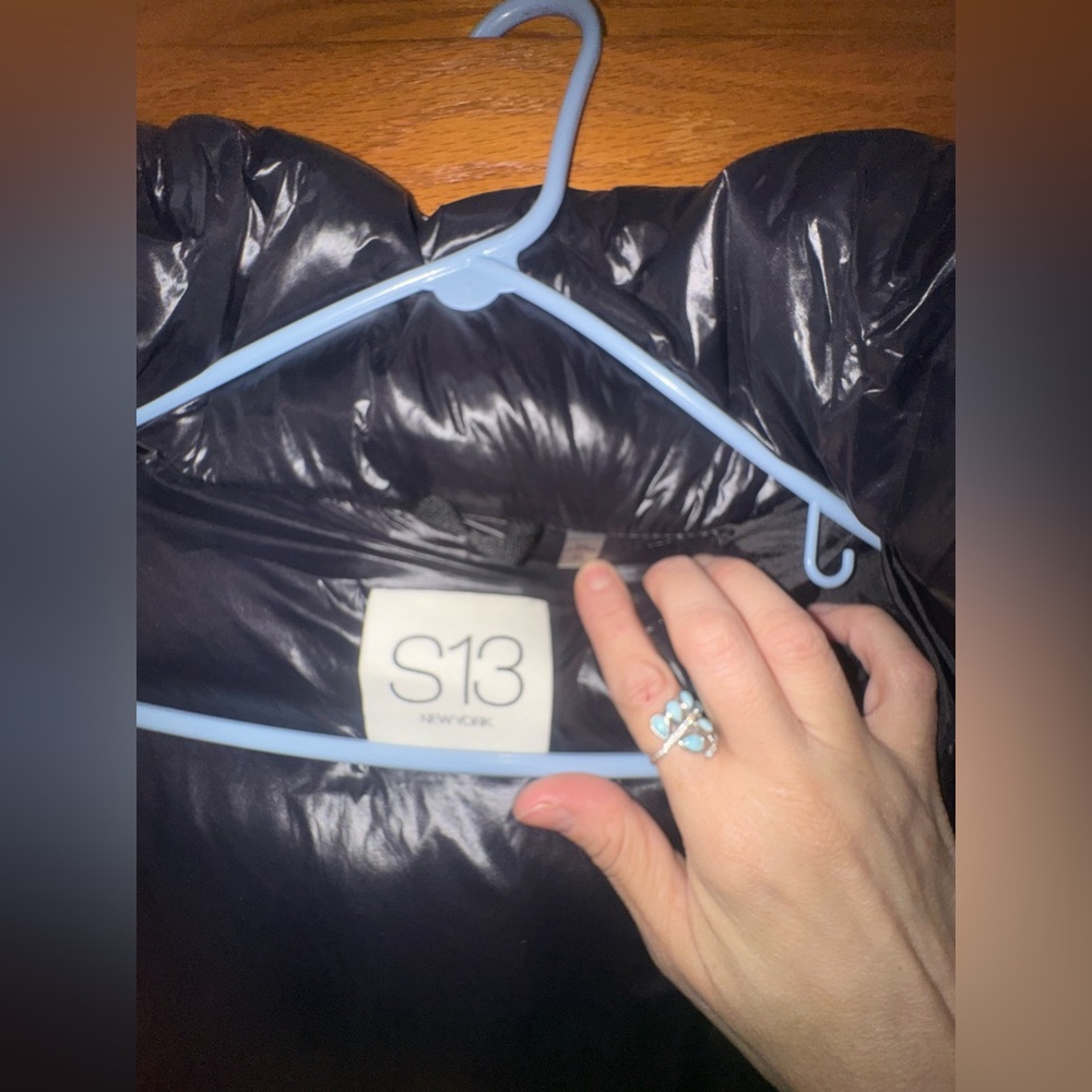 Glossy Black S13 Kylie Puffer Jacket - Picture 6 of 8